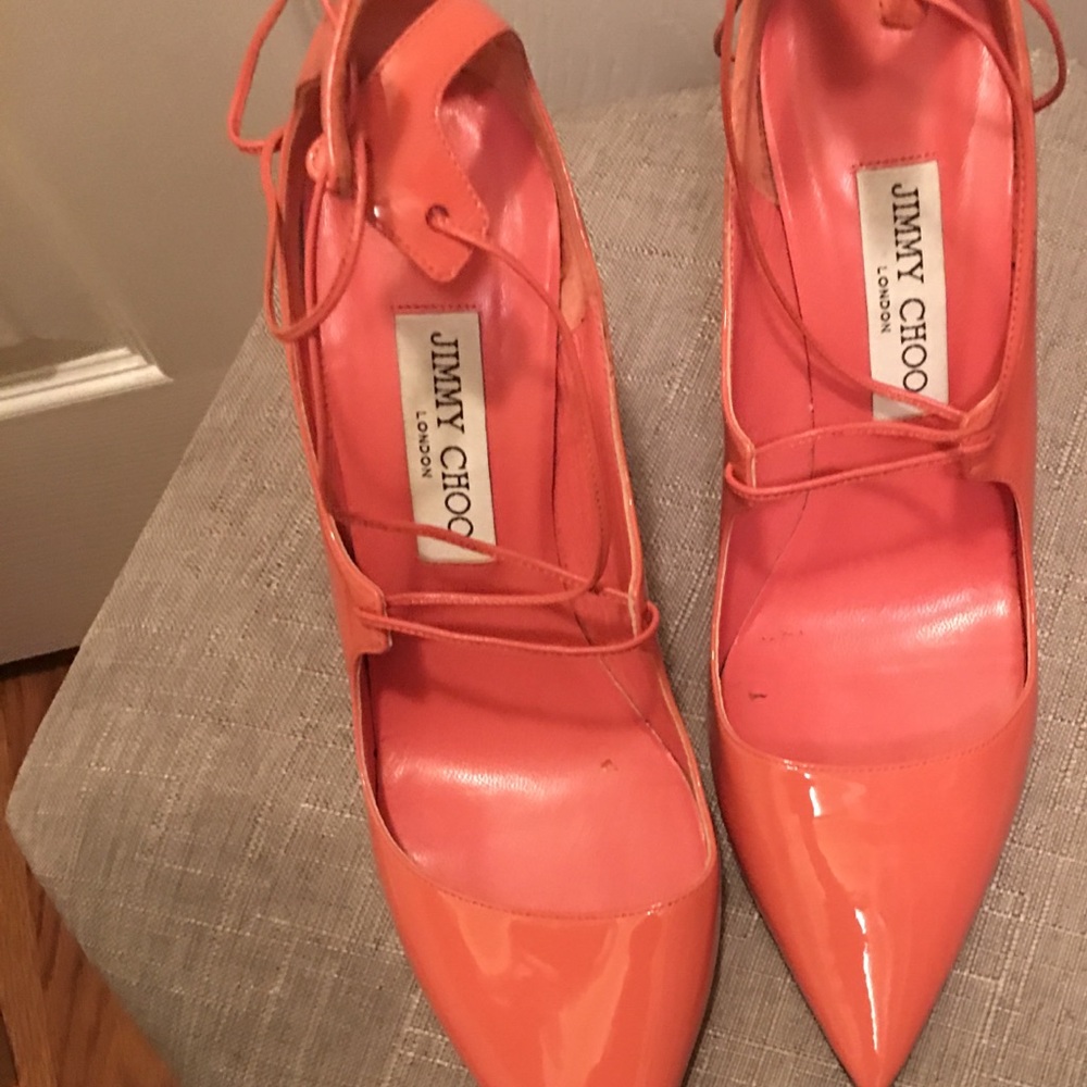 Jimmy Choo coral lace up pump